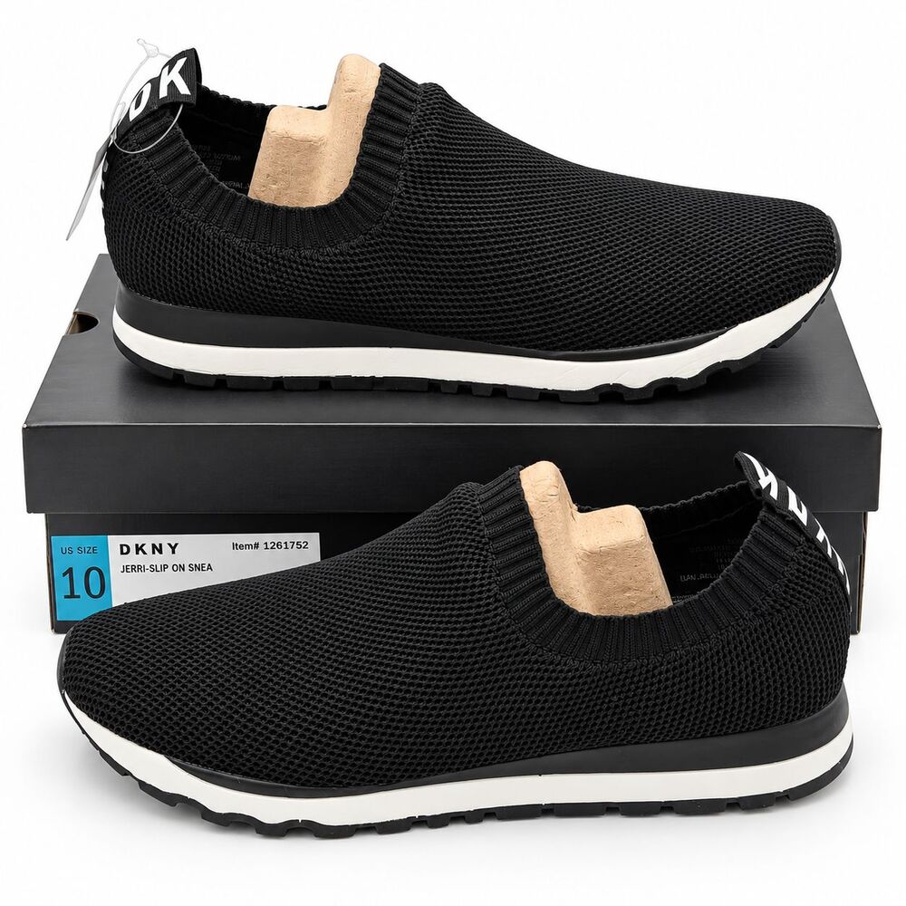DKNY Jerri Women's Black Knit Slip On Sneakers Casual Comfort US 10 K3877779